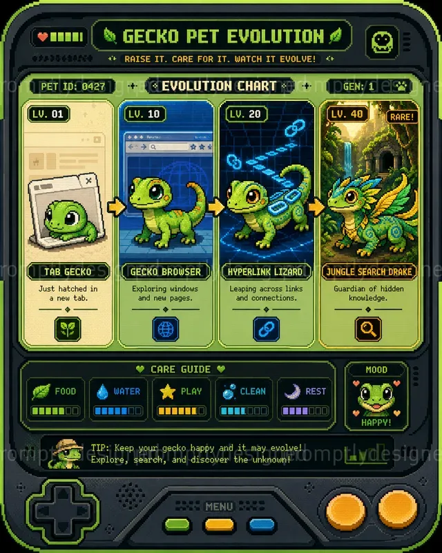 Pixel Pets Evolution Charts
