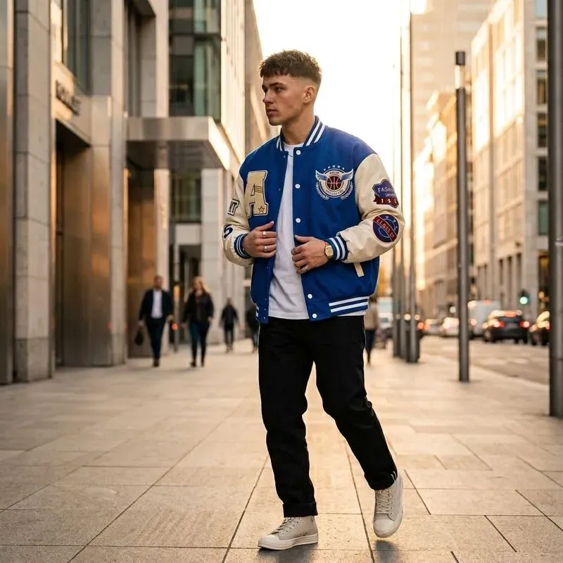 Varsity Jacket Streetwear Models