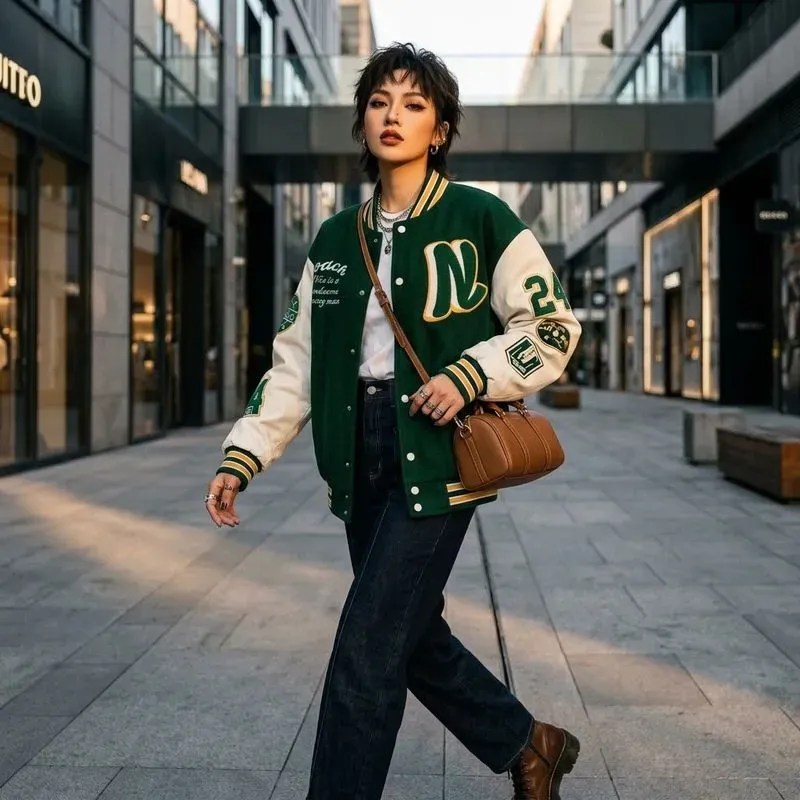 Varsity Jacket Streetwear Models