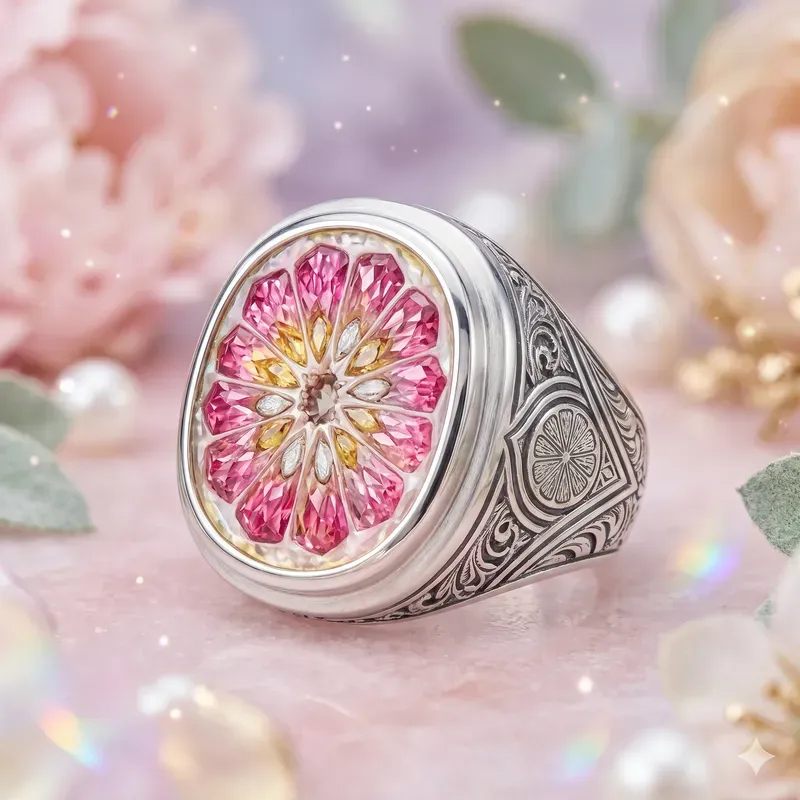 Crystal Citrus Anatomy Signet Rings