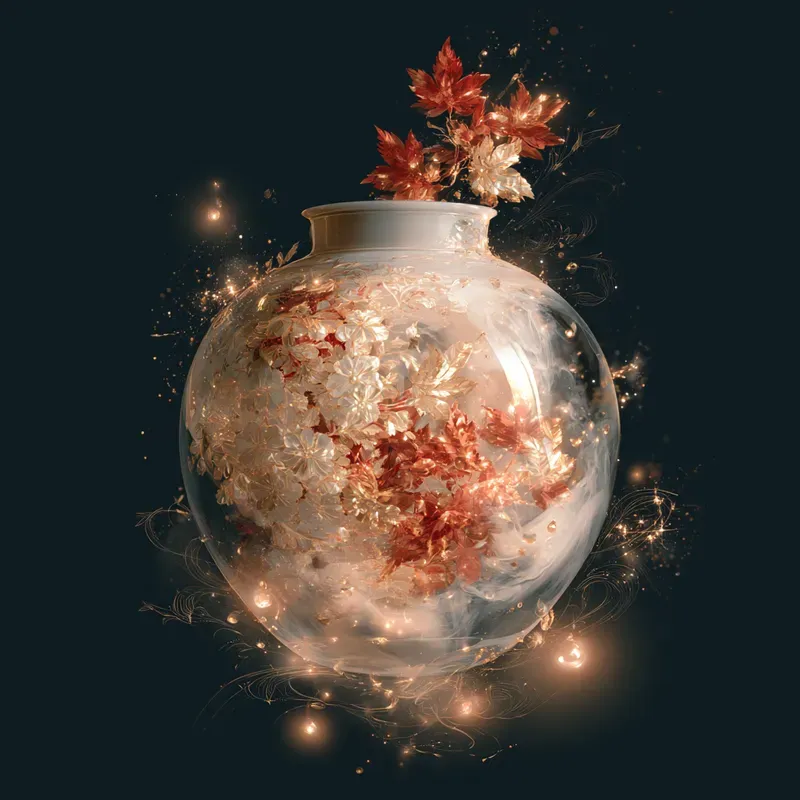 Ethereal Korean Autumn Ornaments