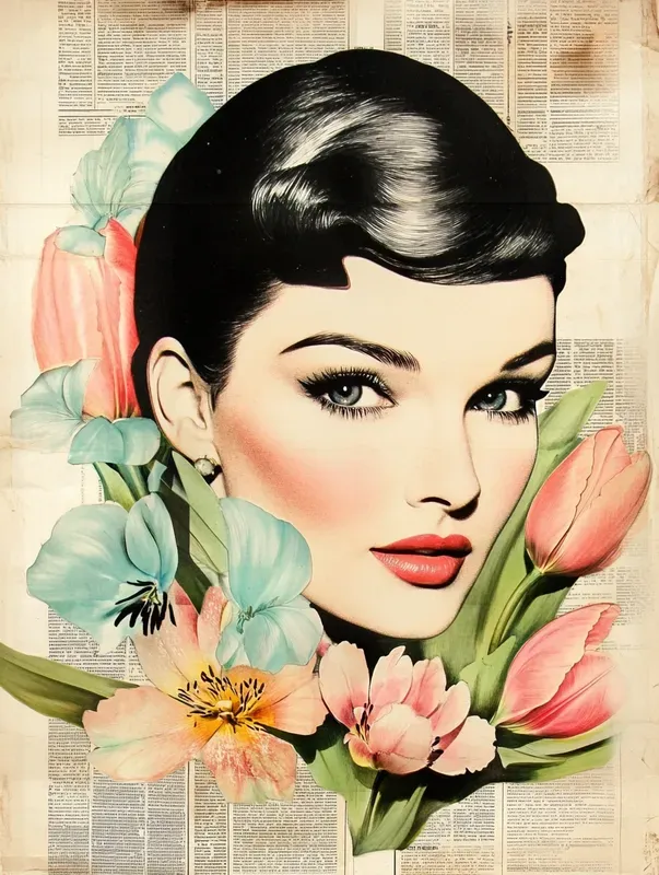 Collages Of Vintage Newspaper Portraits