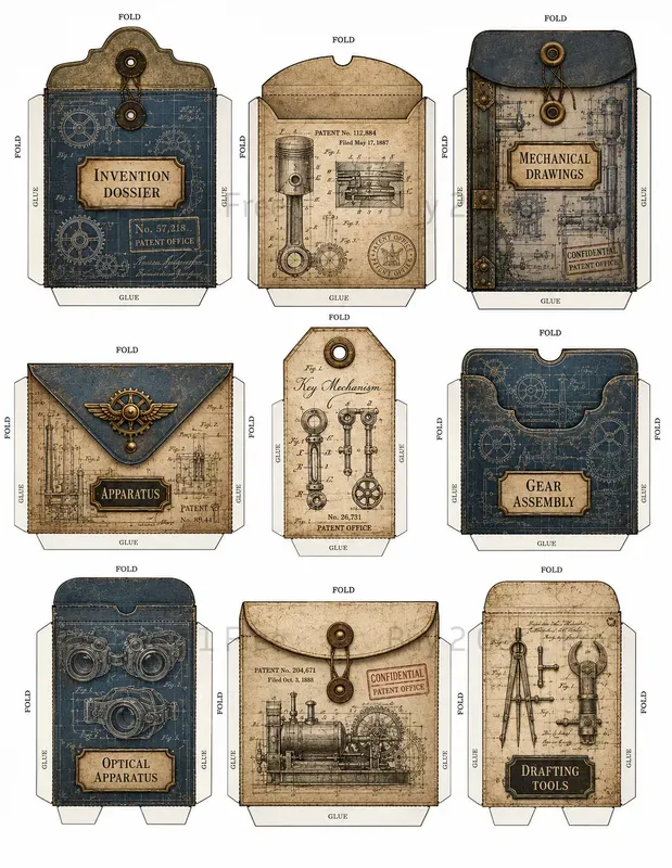 Junk Journal Printable Pocket Envelopes