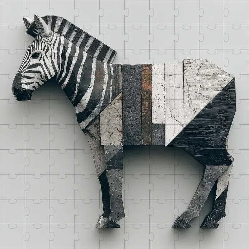 Sculpted Monochrome Faceted Bold Art
