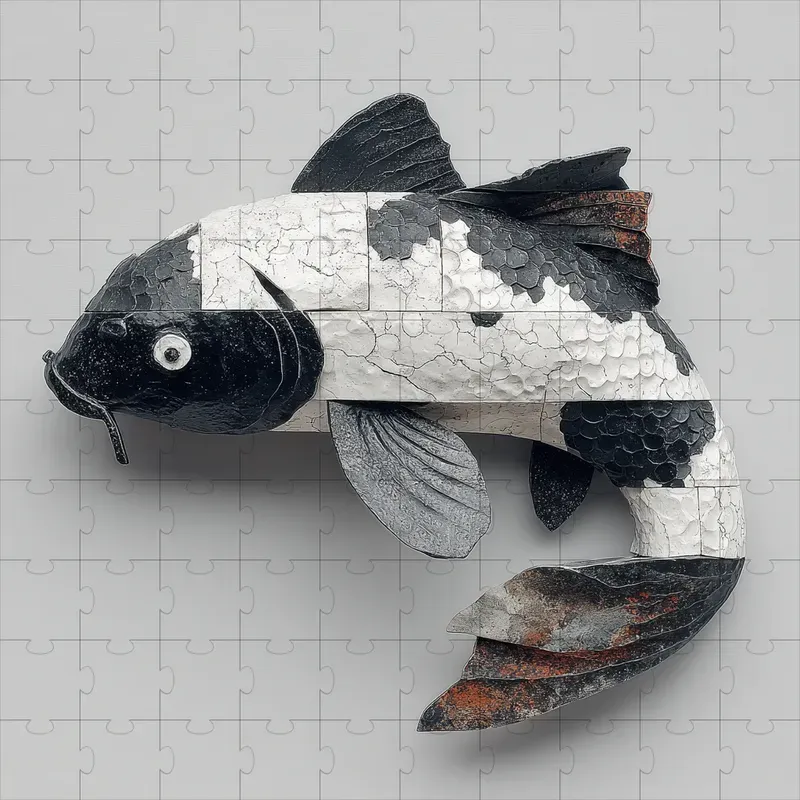 Sculpted Monochrome Faceted Bold Art