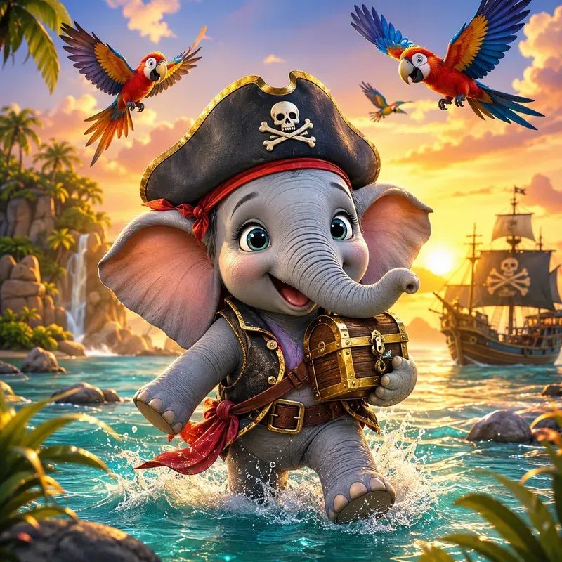 Whimsical Cartoon Adventure Scenes