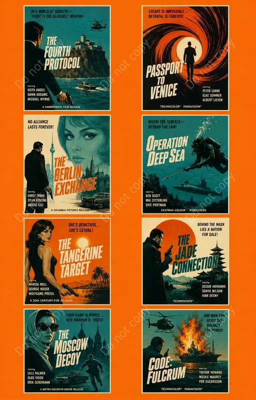 Retro Film Poster Card Cutouts