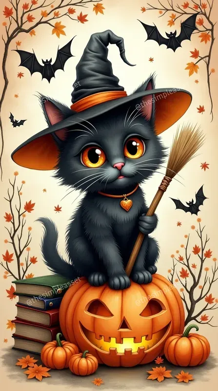 Vintage Halloween Whimsical Art