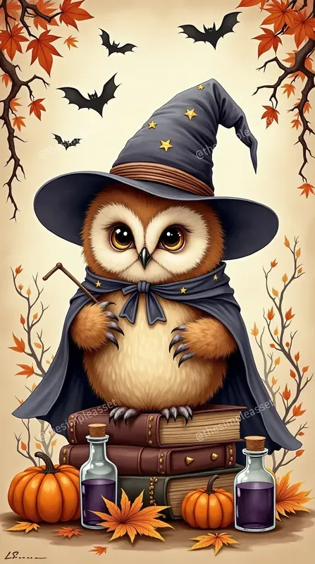 Vintage Halloween Whimsical Art