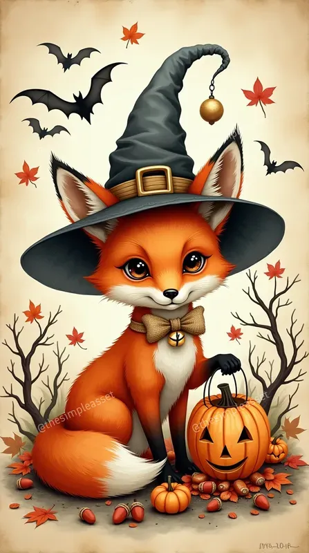 Vintage Halloween Whimsical Art