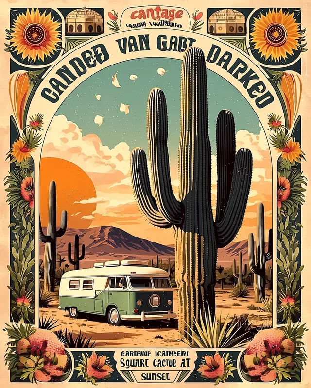 Retro Desert Travel Posters For Etsy