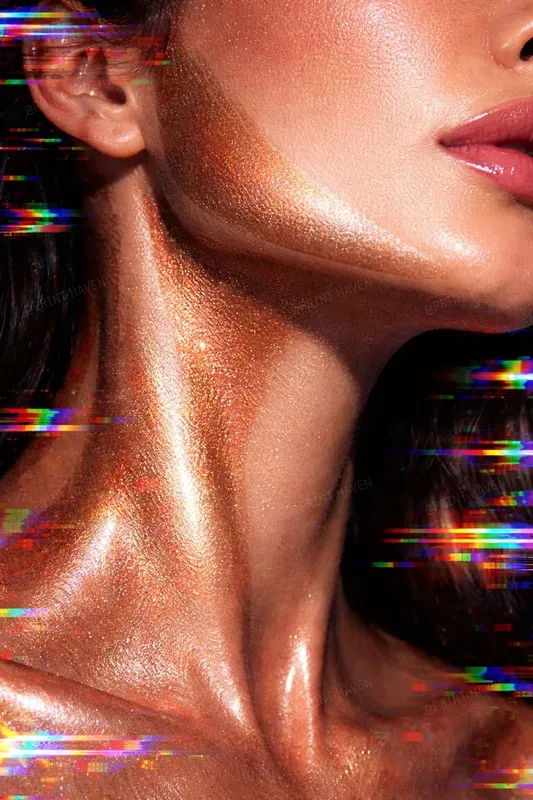 Glitchy Glam Macro Beauty Portraits