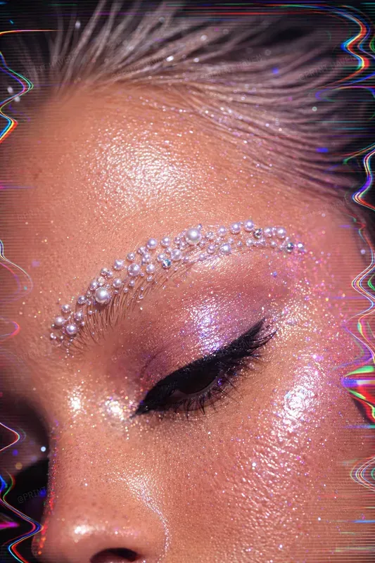 Glitchy Glam Macro Beauty Portraits