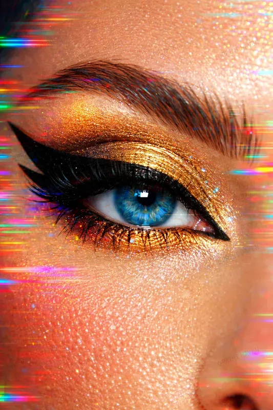 Glitchy Glam Macro Beauty Portraits