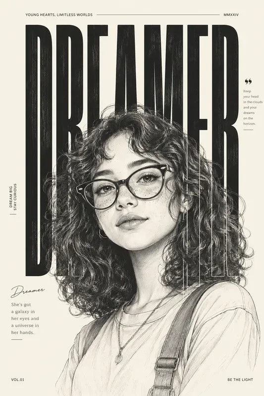 Editorial Character Typography Posters