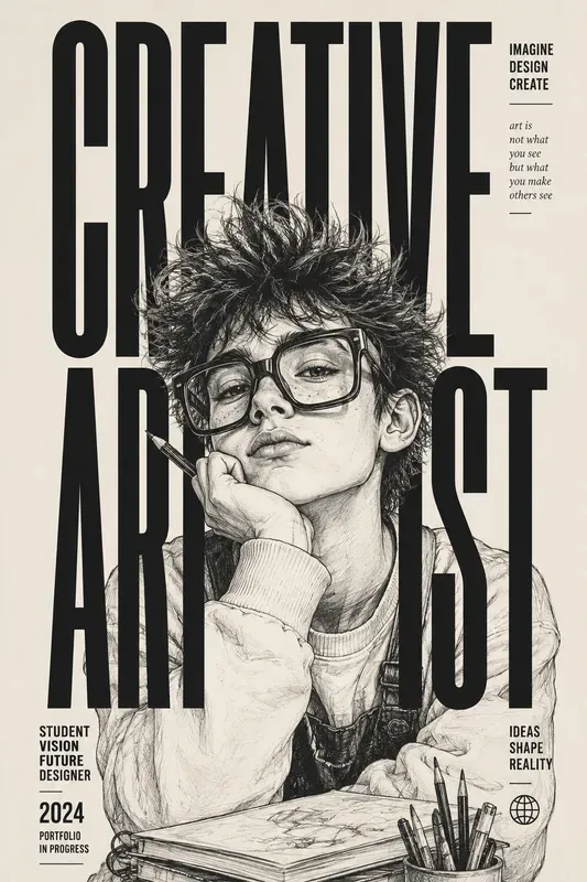 Editorial Character Typography Posters