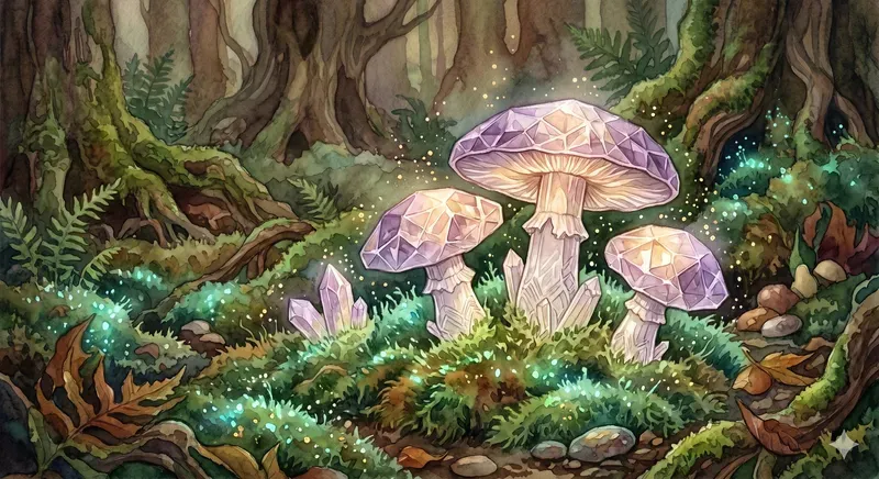 Dreamy Crystal Mushrooms