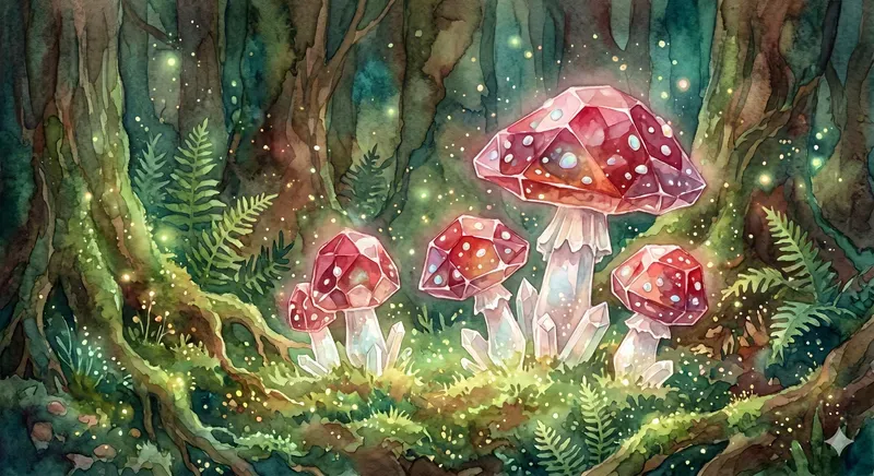 Dreamy Crystal Mushrooms