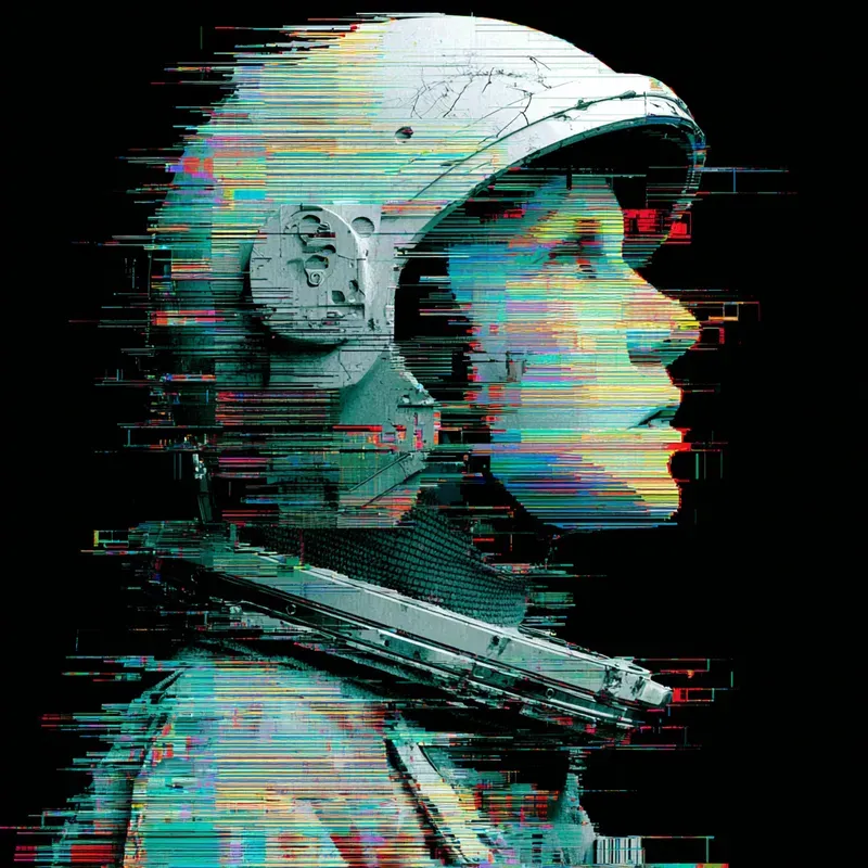 Neon Glitch Vector Profile Art