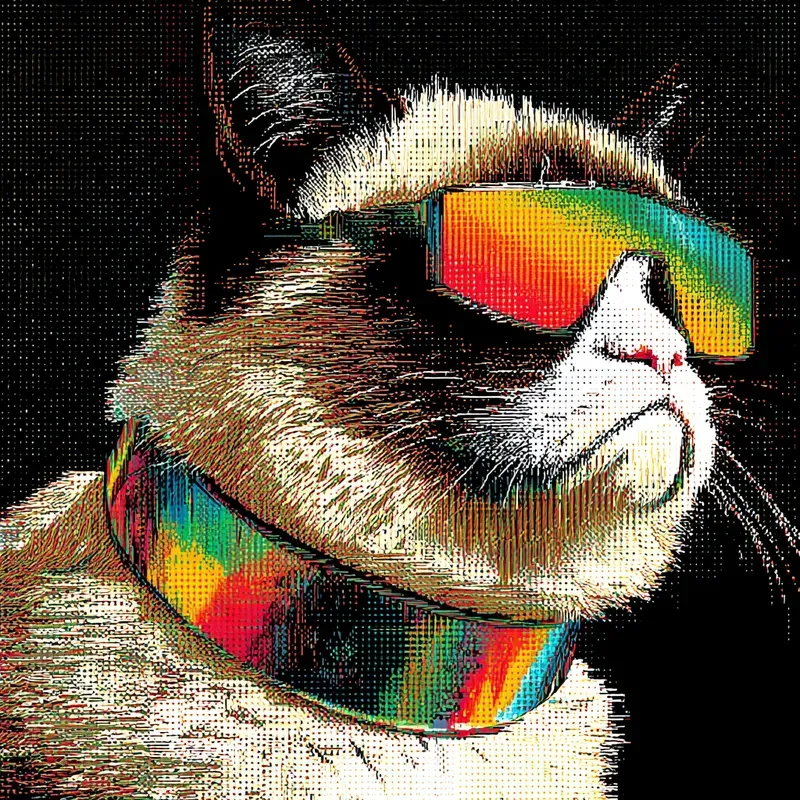Neon Glitch Vector Profile Art