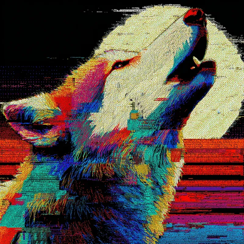 Neon Glitch Vector Profile Art