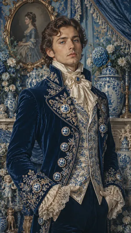 Blue Kitsch Victorian Portraits