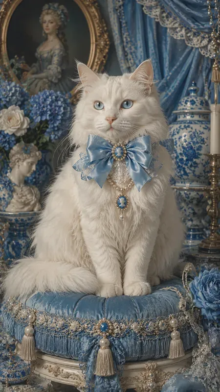 Blue Kitsch Victorian Portraits