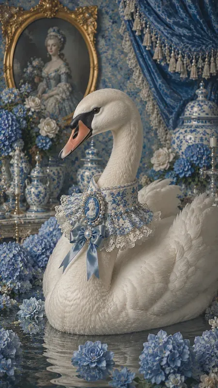 Blue Kitsch Victorian Portraits