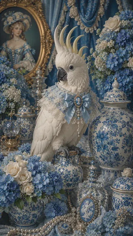 Blue Kitsch Victorian Portraits