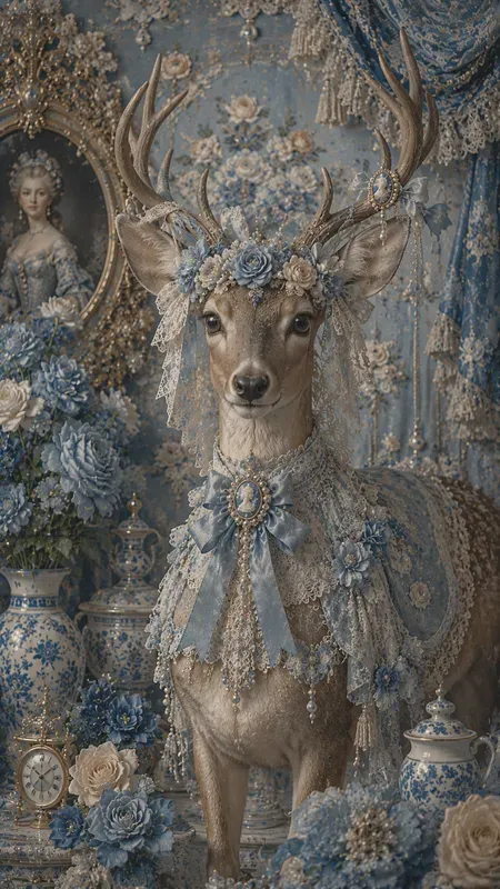 Blue Kitsch Victorian Portraits