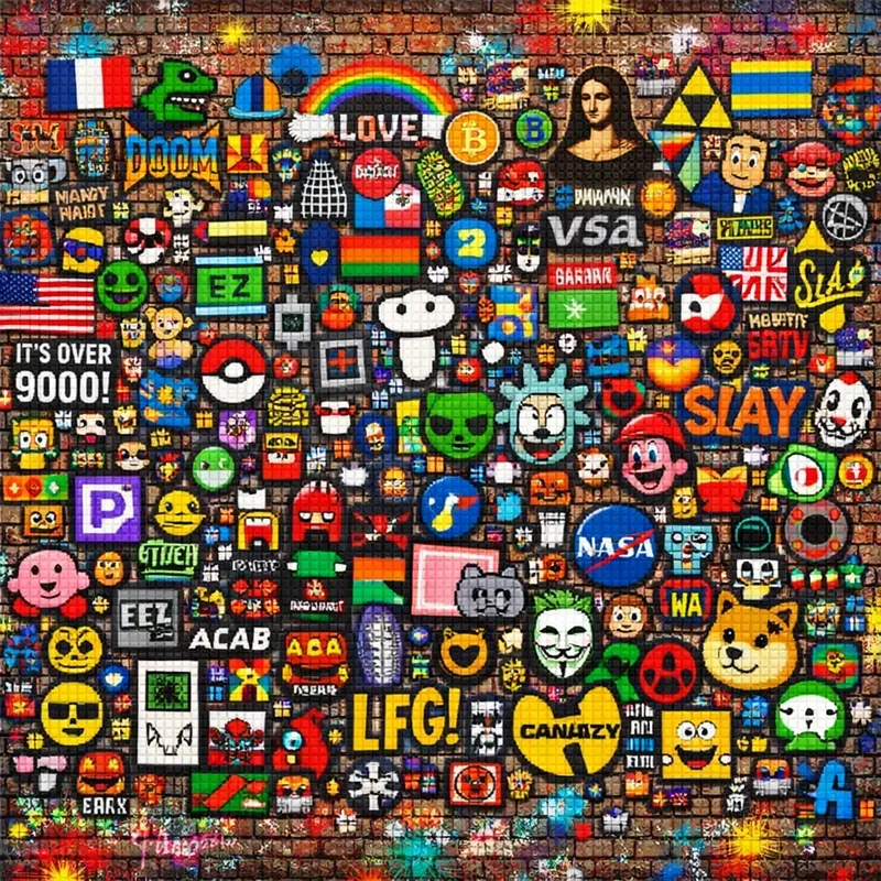 Massive Internet Culture Pixel Mosaics