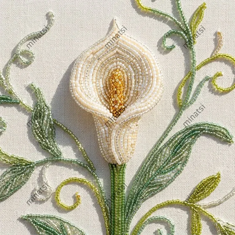 Sunlight Shimmering 3D Beadwork Florals