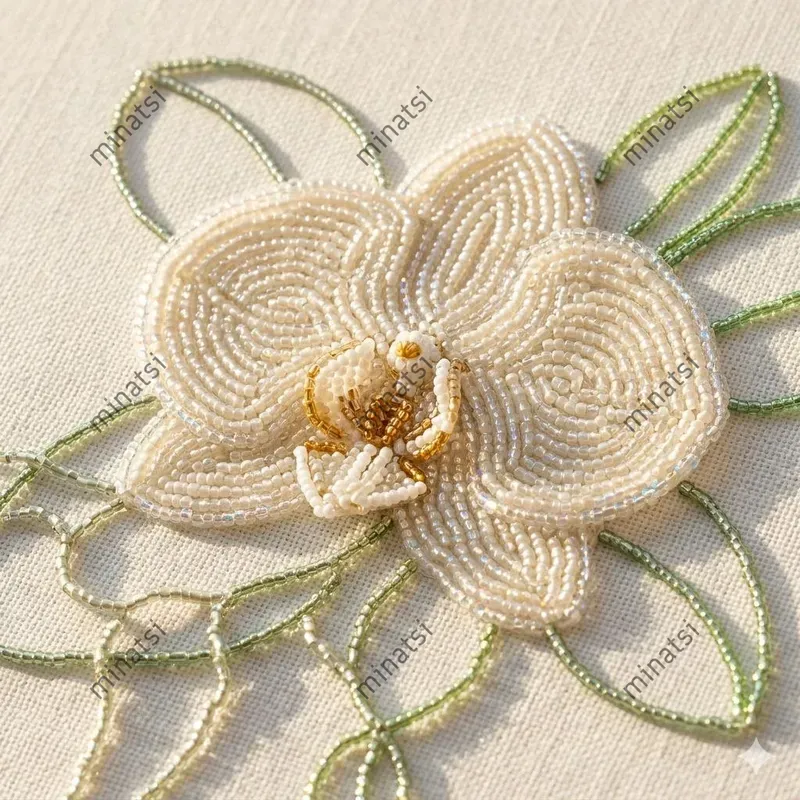 Sunlight Shimmering 3D Beadwork Florals
