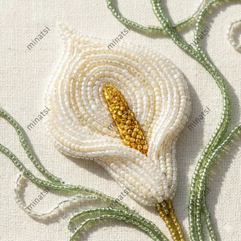 Sunlight Shimmering 3D Beadwork Florals