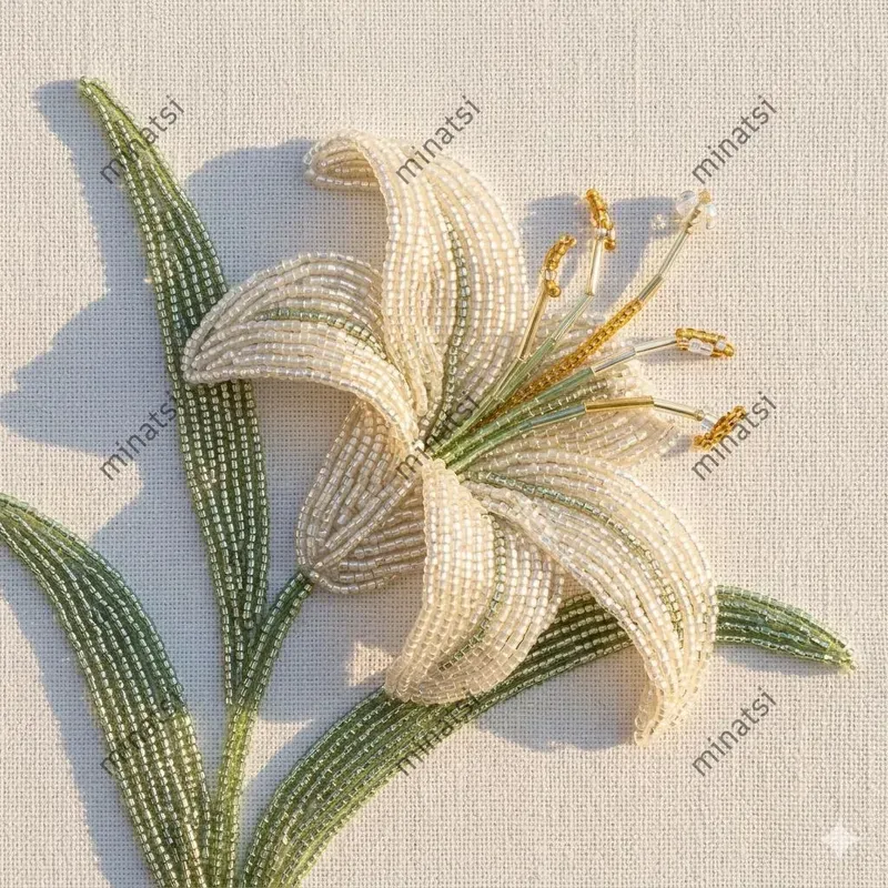Sunlight Shimmering 3D Beadwork Florals