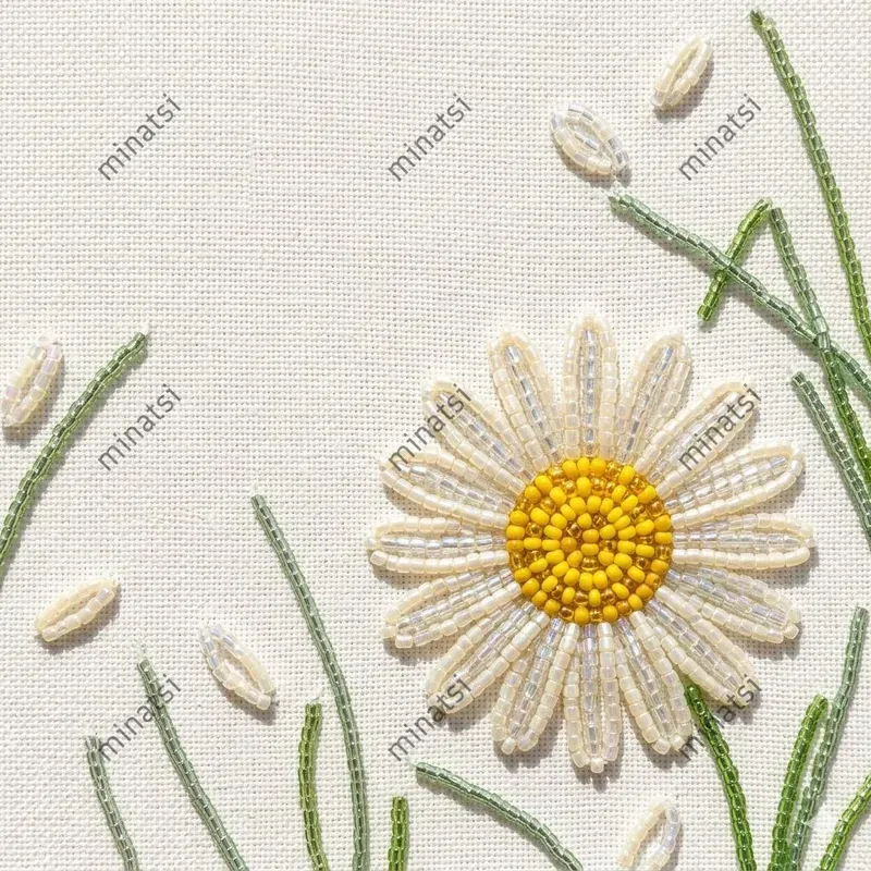 Sunlight Shimmering 3D Beadwork Florals