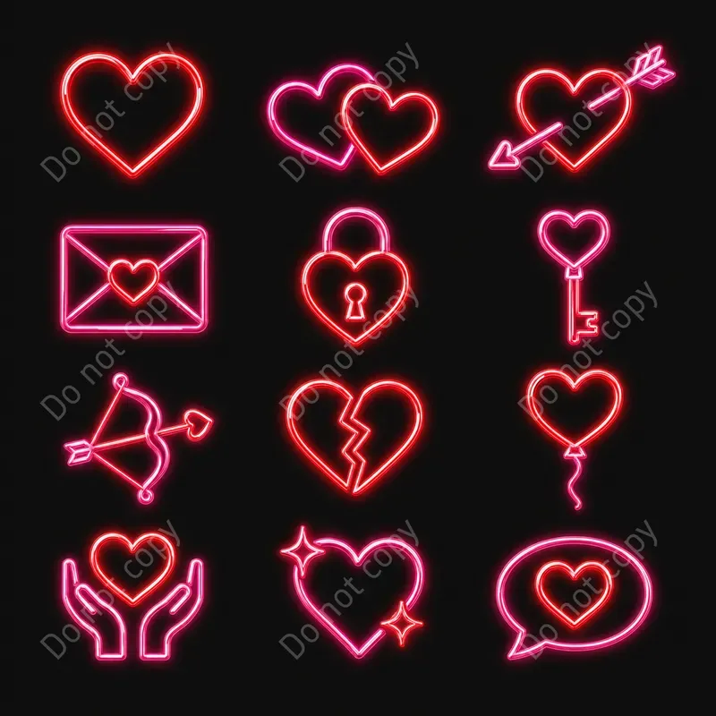 Neon Sign Clipart Sets
