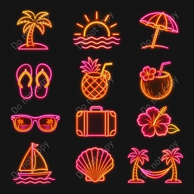 Neon Sign Clipart Sets