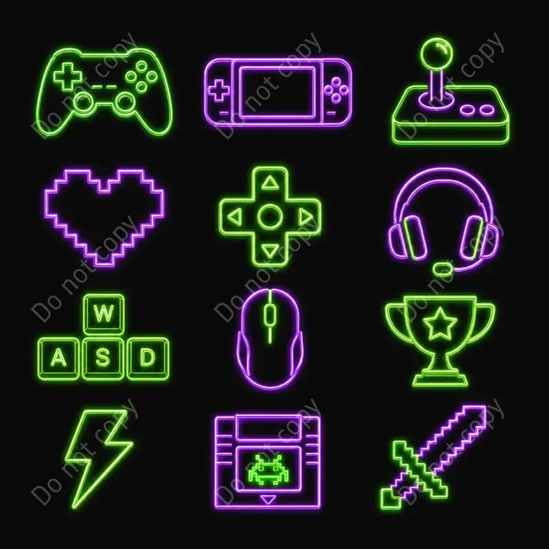 Neon Sign Clipart Sets