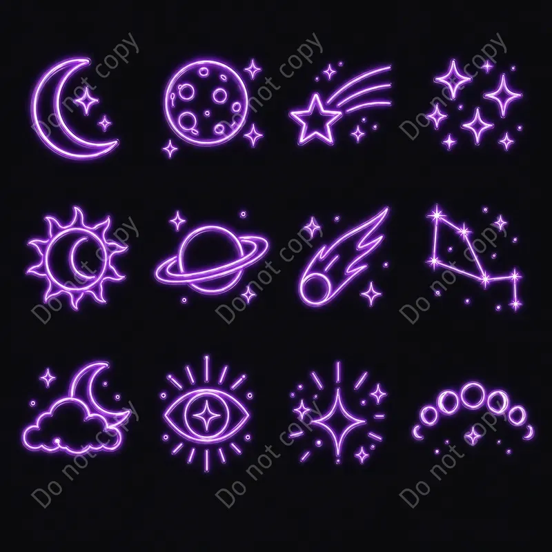 Neon Sign Clipart Sets
