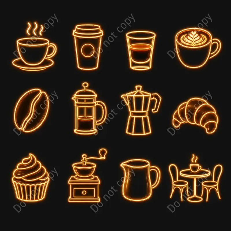 Neon Sign Clipart Sets