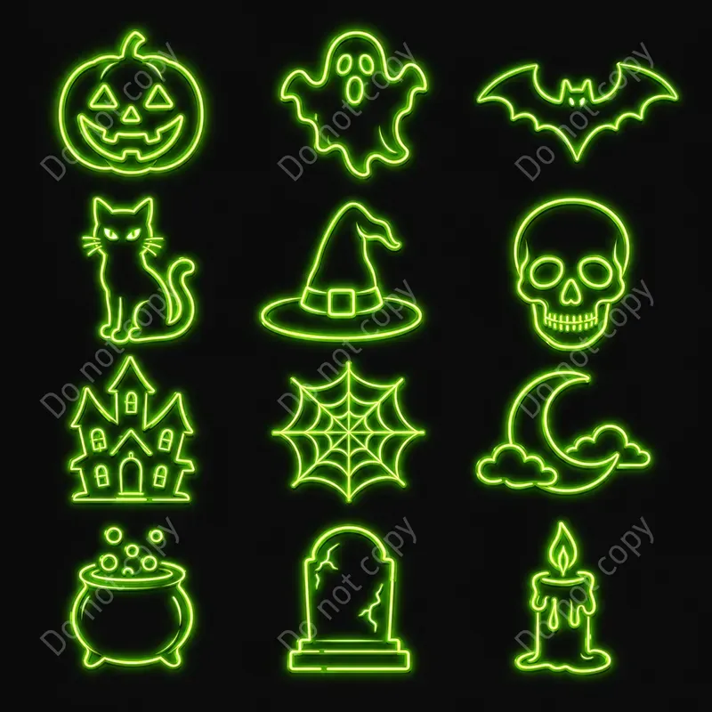 Neon Sign Clipart Sets