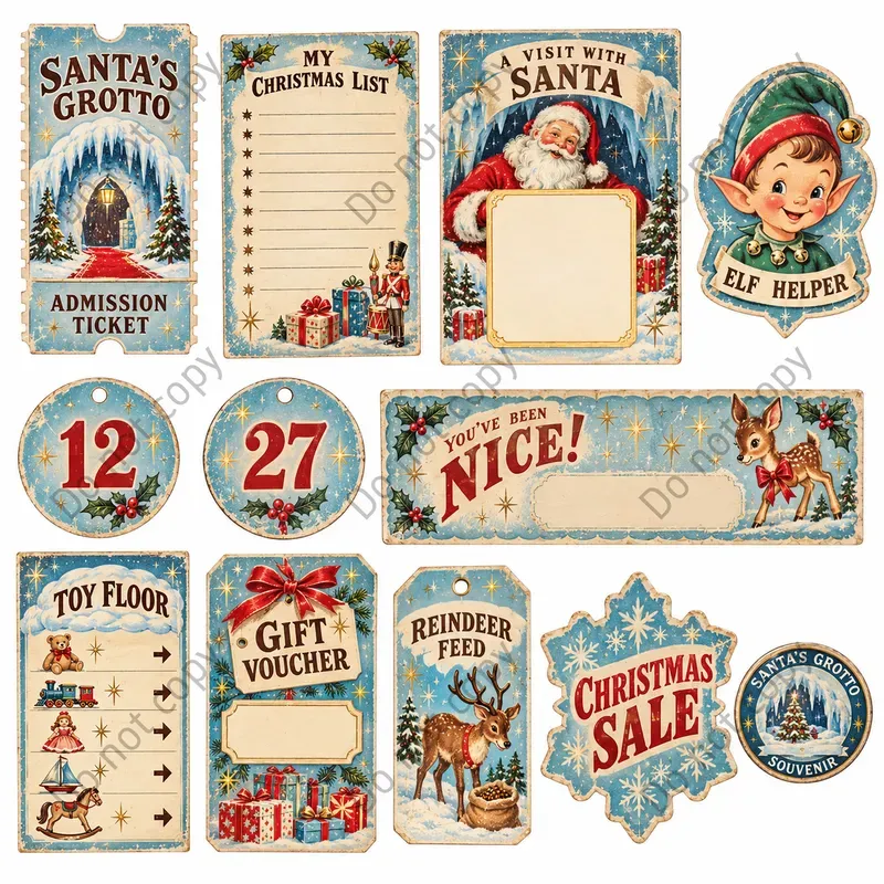 Santas Grotto Ephemera Sheets