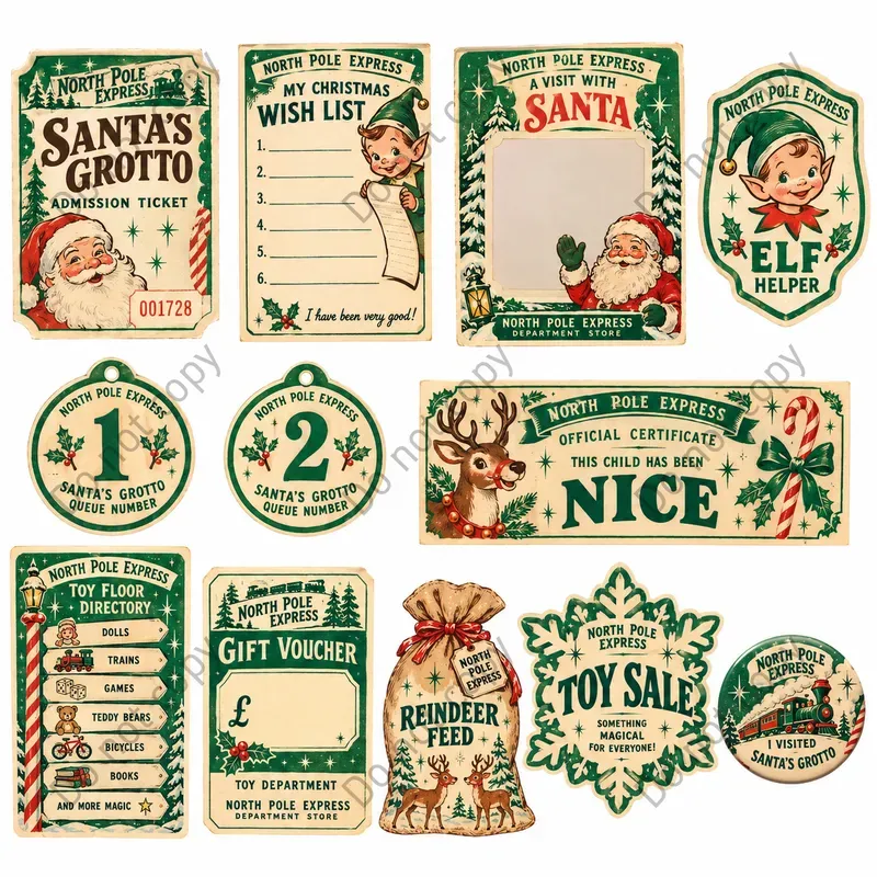 Santas Grotto Ephemera Sheets
