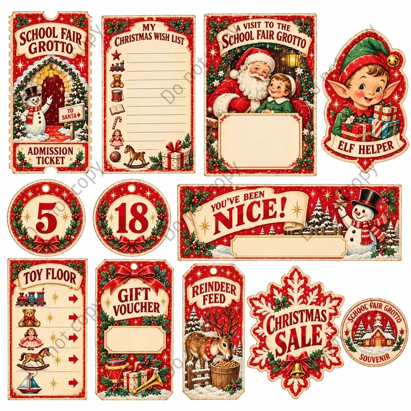 Santas Grotto Ephemera Sheets