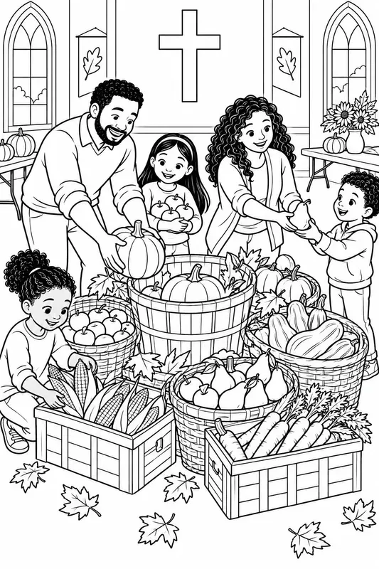 Kids Thanksgiving Service Colorings
