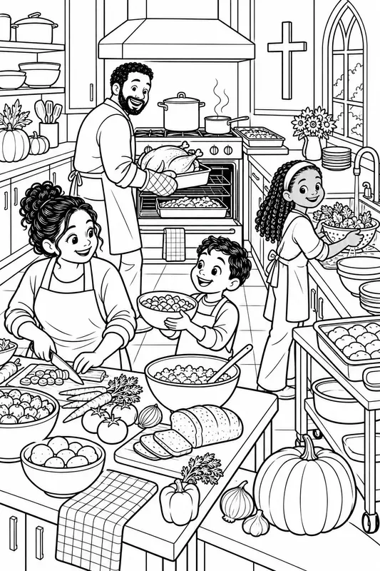 Kids Thanksgiving Service Colorings
