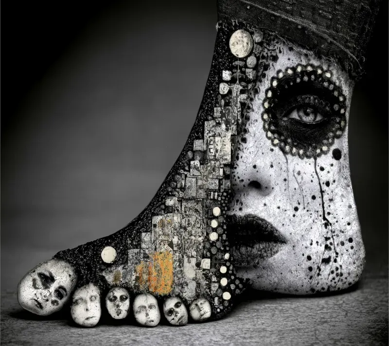 Monochrome Surreal Ink Art