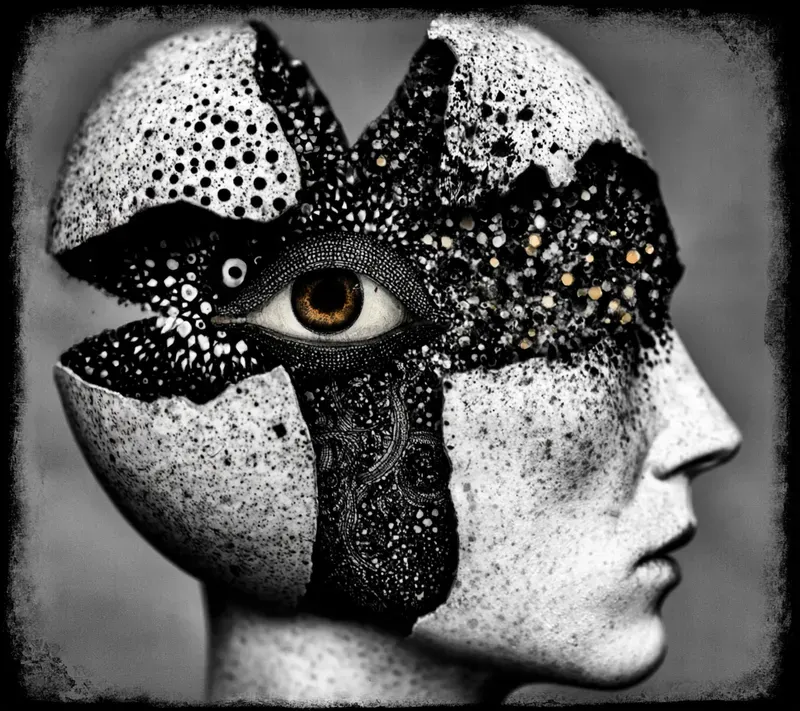 Monochrome Surreal Ink Art