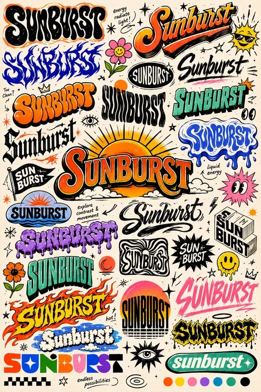 Experimental Lettering Concept Sheets